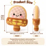 Smiling Ham Slice Character Plush — proposed size reference; dimensions require sample confirmation.