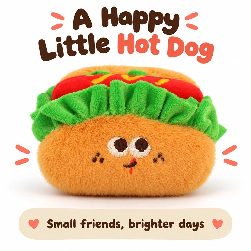 Smiling Hot Dog Plush Charm