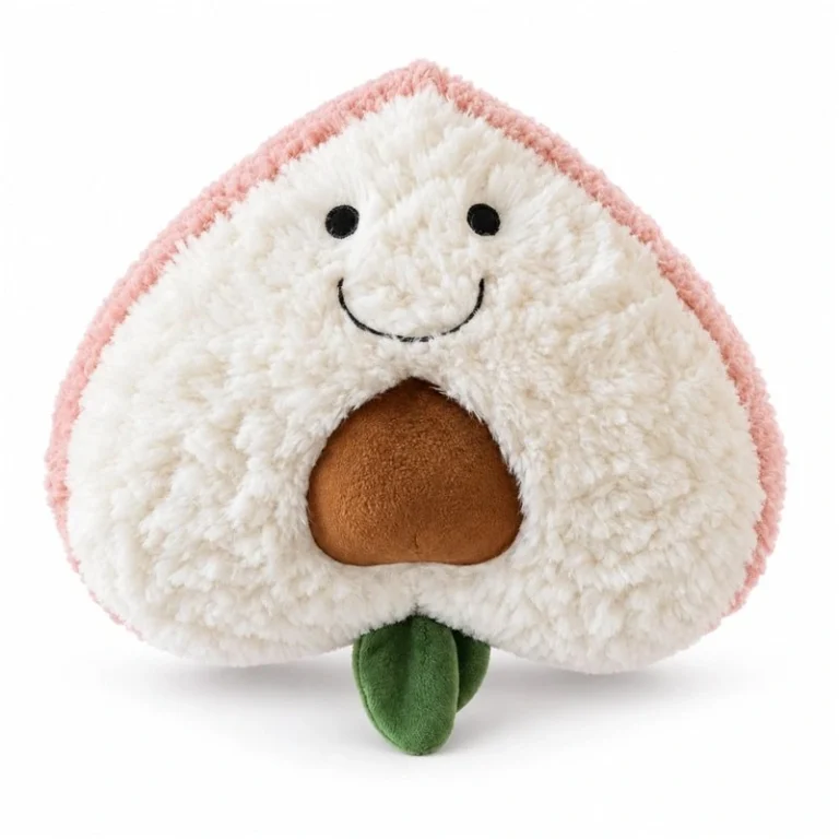 Smiling Peach Half Plush