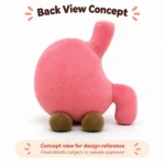 Smiling Pink Stomach Plush — reverse construction concept.