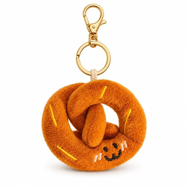 Smiling Pretzel Plush Keychain