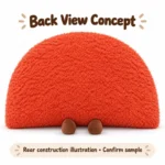 Smiling Rainbow Plush Cushion — reverse construction concept.