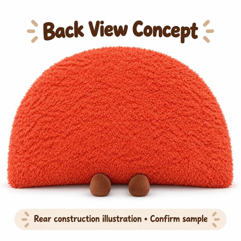 Smiling Rainbow Plush Cushion — reverse construction concept.