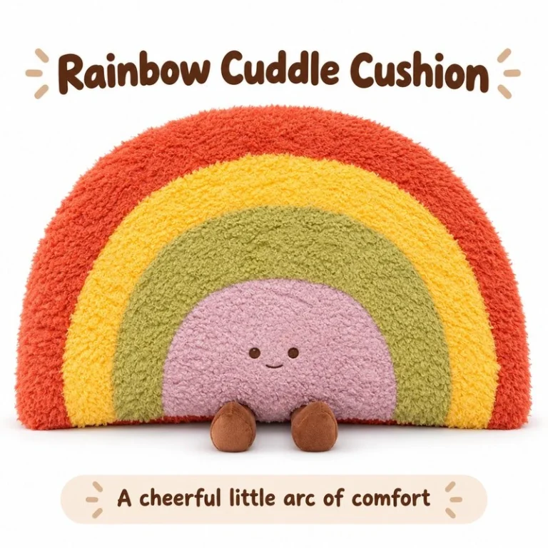 Smiling Rainbow Plush Cushion