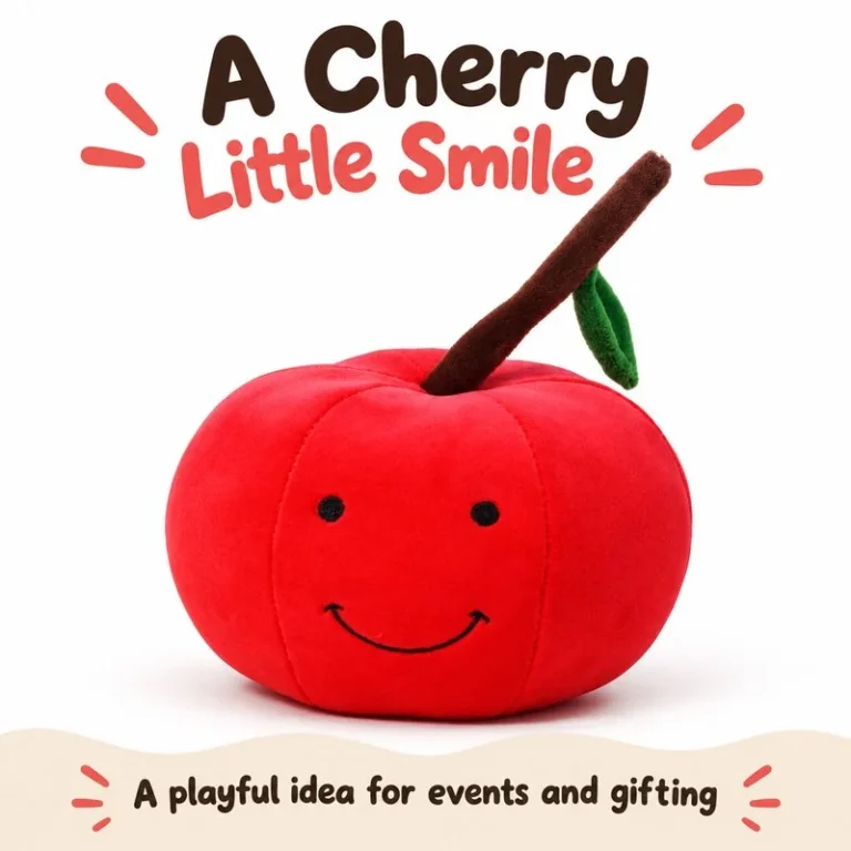 Smiling Red Cherry Plush