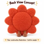 Smiling Sun Plush Pillow — reverse construction concept.
