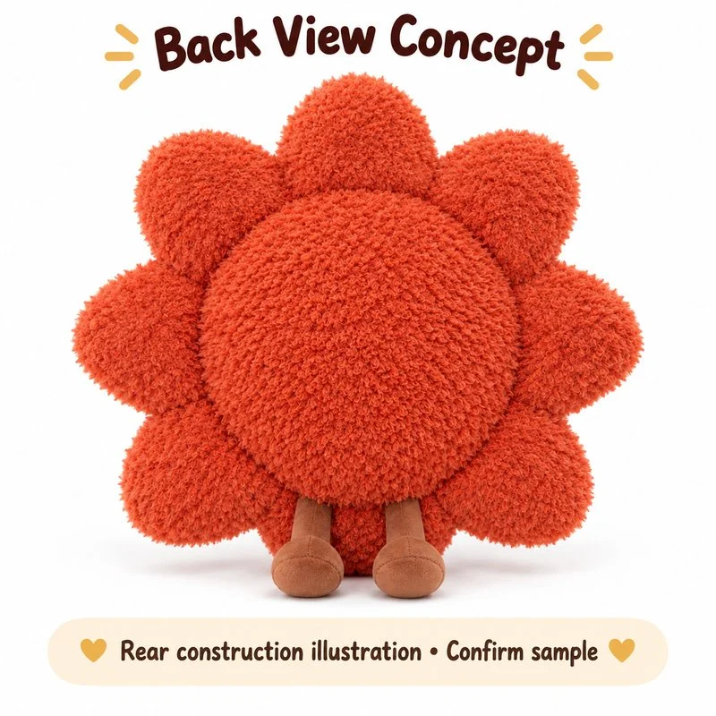 Smiling Sun Plush Pillow — reverse construction concept.