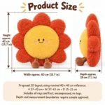 Smiling Sun Plush Pillow — proposed size reference; dimensions require sample confirmation.