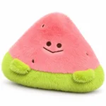 Triangular Smiling Watermelon Plush; AI concept reference, final sample and specifications to be confirmed.