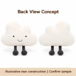 Smiling Cloud Dangling Legs Plush Pillow — reverse construction concept.