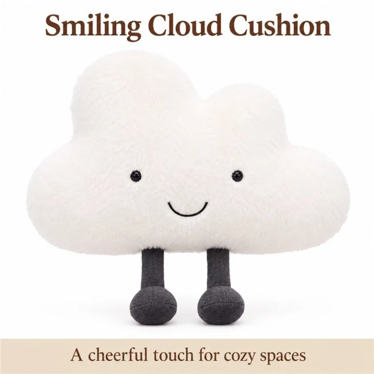 Smiling Cloud Dangling Legs Plush Pillow