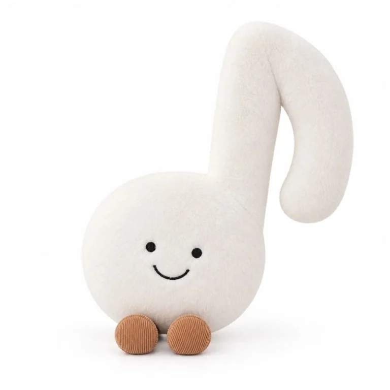 Smiling White Music Note Plush