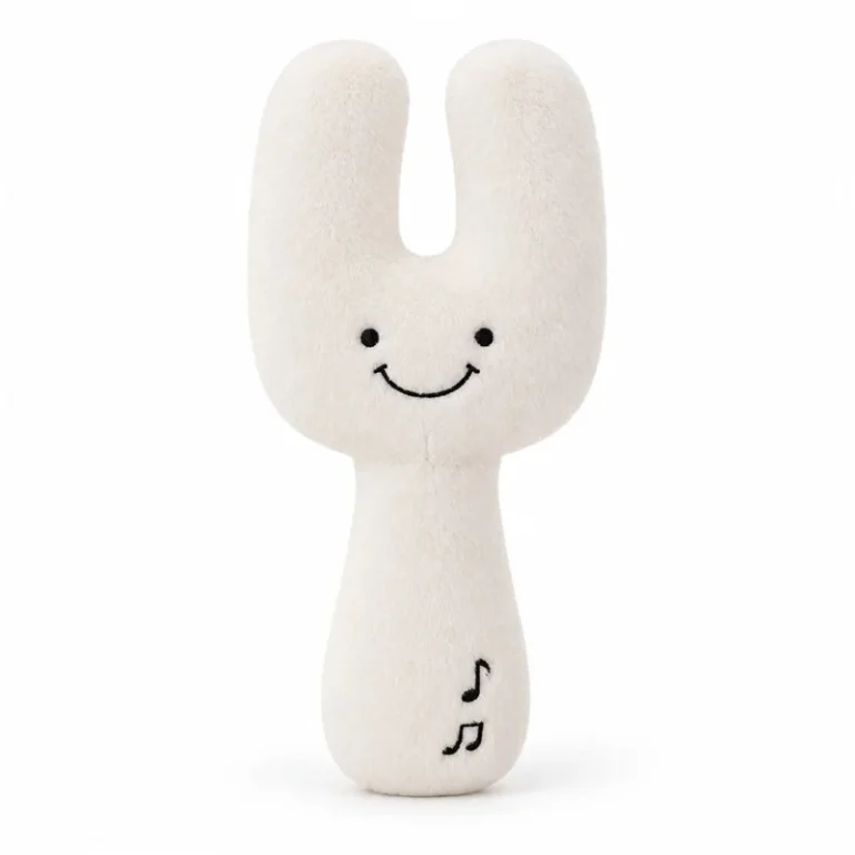 Smiling White Tuning Fork Plush