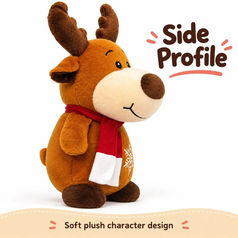 Snowflake Scarf Reindeer Plush — additional angle concept.