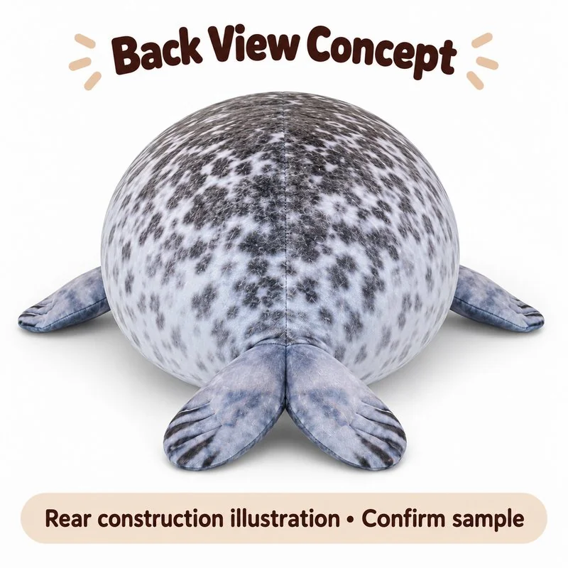 Spotted Seal Plush — back view concept