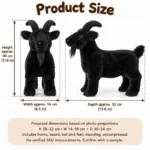 Standing Black Goat Plush — proposed size reference; dimensions require sample confirmation.