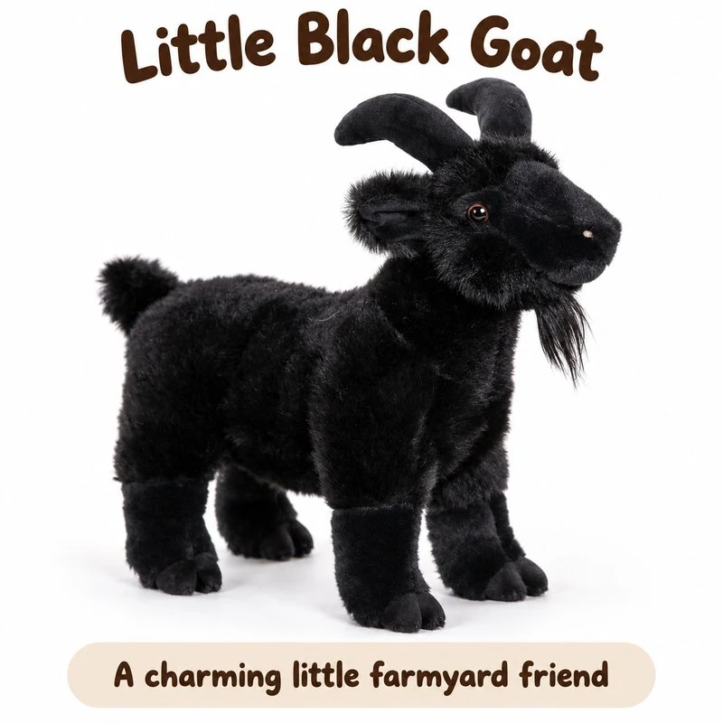 Standing Black Goat Plush