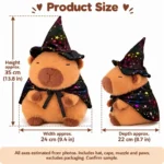 Starry Wizard Capybara Plush — proposed size reference; dimensions require sample confirmation.
