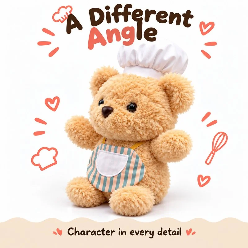 Striped Apron Chef Bear Plush — additional angle concept.
