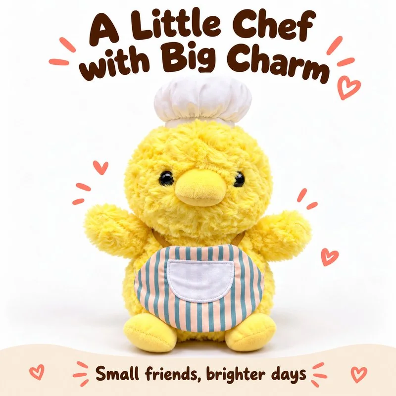 Striped Apron Chef Duck Plush