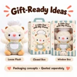 Striped Apron Chef Lamb Plush — optional packaging concept; final artwork, fit and quotation require confirmation.