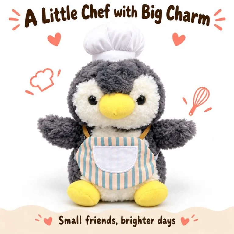 Striped Apron Chef Penguin Plush