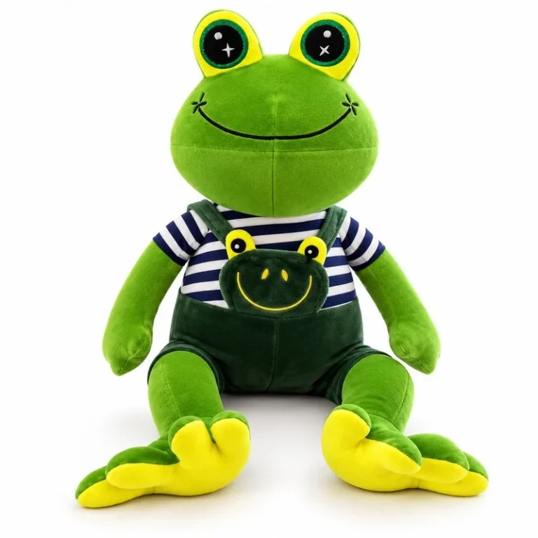 Striped Shirt Overall Frog Plush