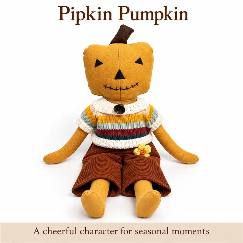 Striped Sweater Pumpkin Plush Doll
