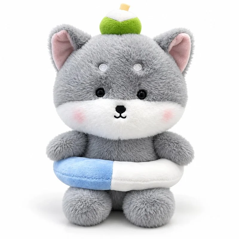 Swim Ring Coconut Husky Plush