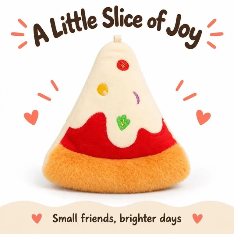 Triangular Pizza Slice Plush Charm