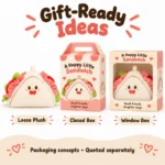 Triangular Sandwich Plush Charm — optional packaging concept; final artwork, fit and quotation require confirmation.