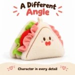 Triangular Sandwich Plush Charm — additional angle concept.
