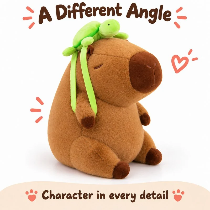 Turtle Hat Capybara Plush — additional angle concept.