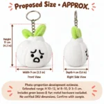 White Garlic Plush Keychain — proposed size reference; dimensions require sample confirmation.