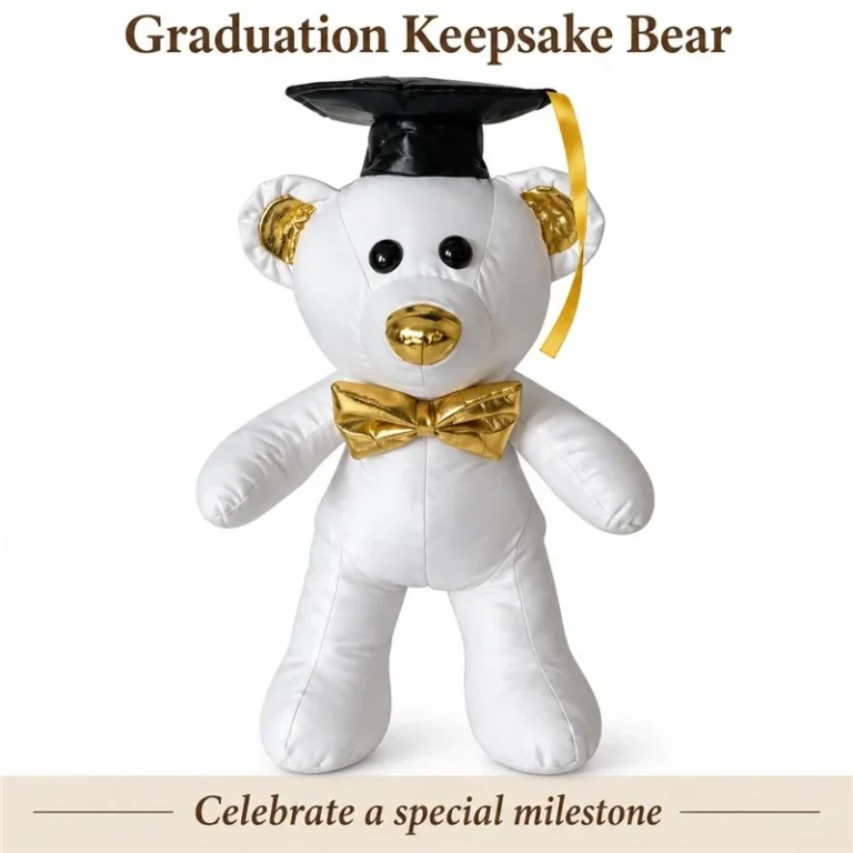 White Gold Graduation Bear Plush
