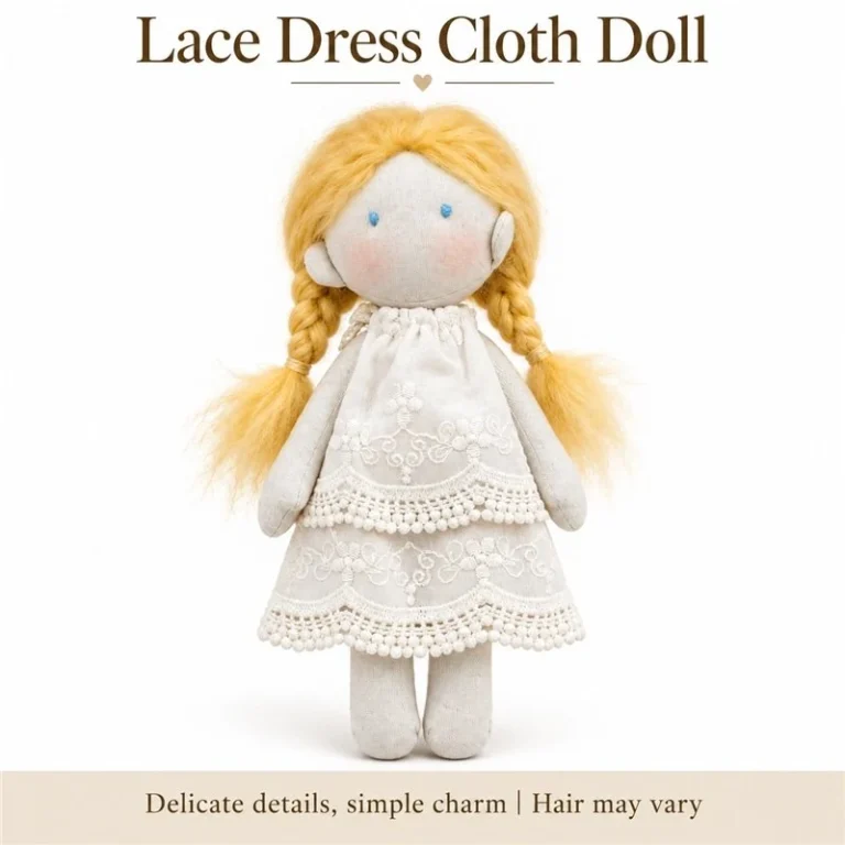 White Lace Dress Cloth Doll