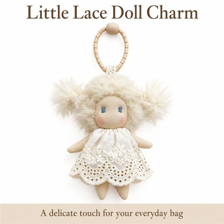 White Lace Dress Doll Keychain