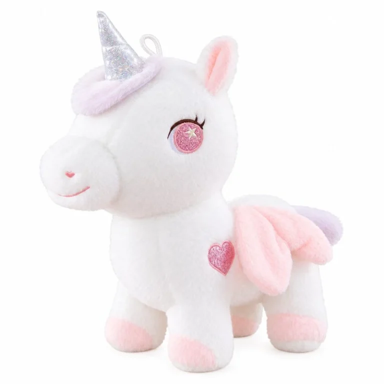 White Pink Winged Unicorn Plush