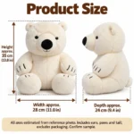 White Polar Bear Plush — proposed size reference; dimensions require sample confirmation.