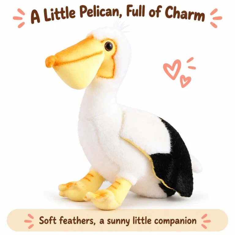 White Yellow Bill Pelican Plush Toy