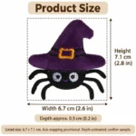 Witch Hat Spider Textile Applique — proposed size reference; dimensions require sample confirmation.