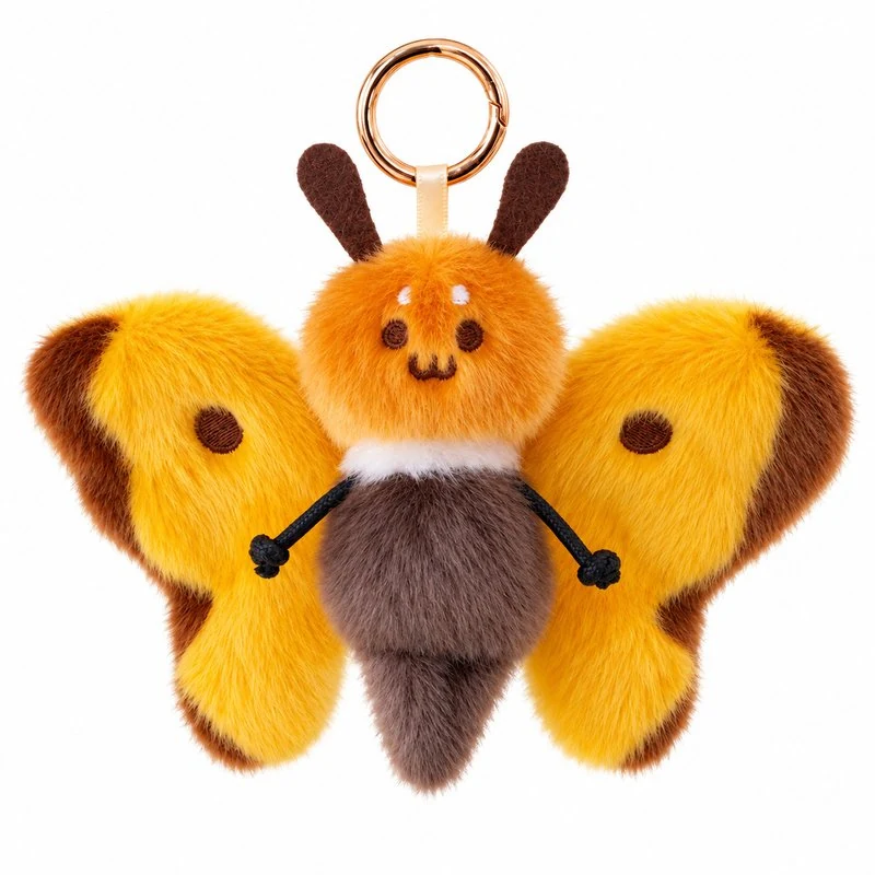 Yellow Butterfly Plush Keychain