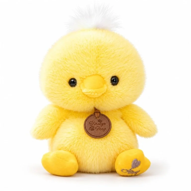 Round Seated Yellow Duck Plush