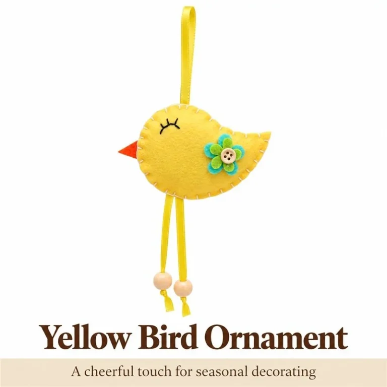 Yellow Felt Bird Hanging Ornament