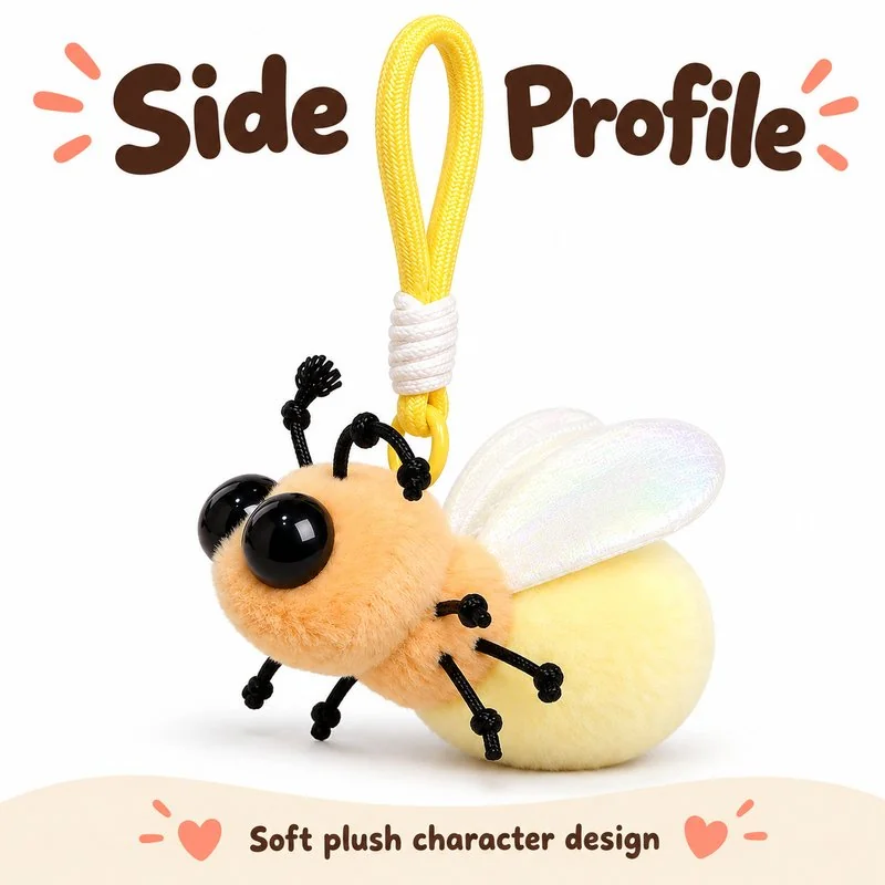 Yellow Firefly Plush Keychain — additional angle concept.