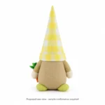 Yellow Gingham Easter Gnome Plush — reverse construction concept.