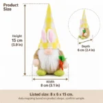 Yellow Gingham Easter Gnome Plush — proposed size reference; dimensions require sample confirmation.