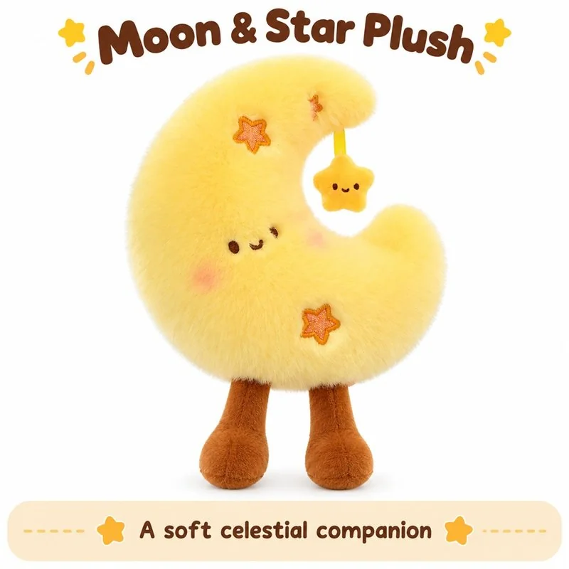 Yellow Moon And Star Plush Toy