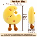 Yellow Moon And Star Plush Toy — proposed size reference; dimensions require sample confirmation.