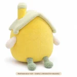 Yellow Smiling House Plush Toy — reverse construction concept.
